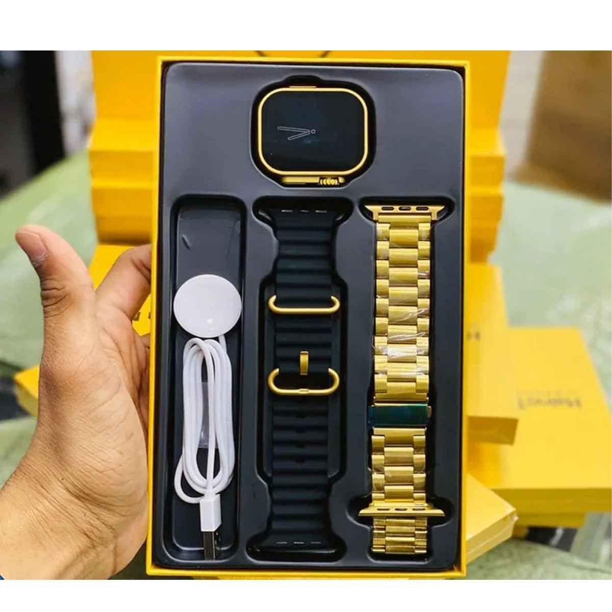 Hk9 Ultra Golden Edition Big 2.2 Infinite Display Smart Watch