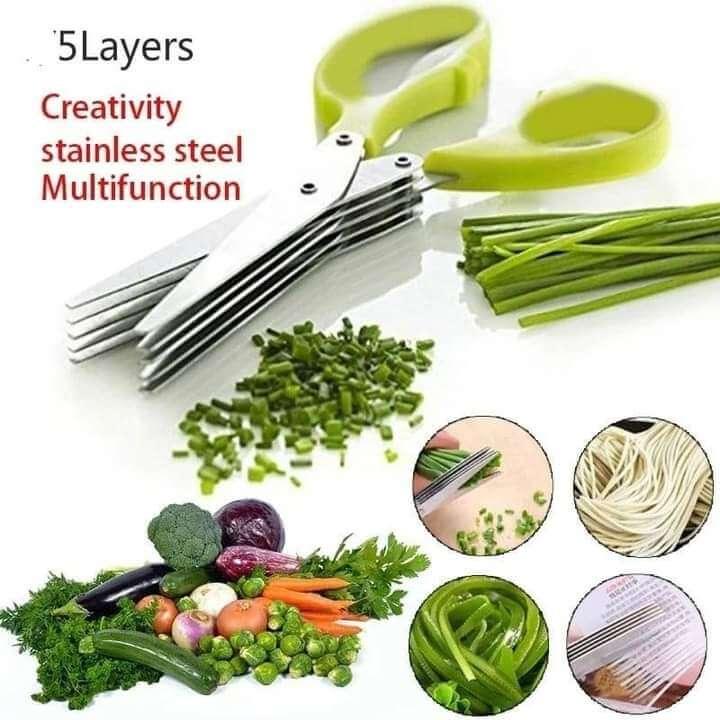 Multi-Functional Stainless Steel Kitchen Scissors – 5 Layers