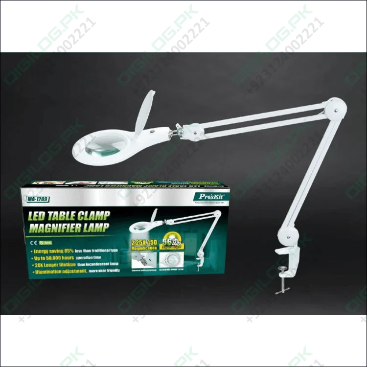 Proskit MA 1209 Clip-on 5D Magnifying Glass LED Light - Perfect for Tool Repair and Detailed Work
