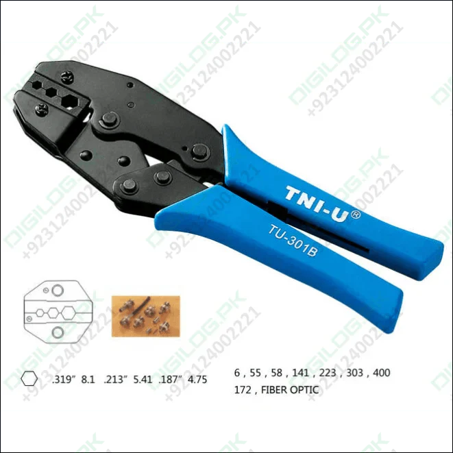 TU-301B Multifunctional Ratchet Crimping Pliers BNC 3 Hole Hexagonal Cold Press Pliers Coaxial Cable
