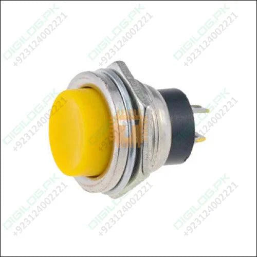 Yellow Momentary SPST Cap Push Button Switch Ac 6a 125v 3a 250v