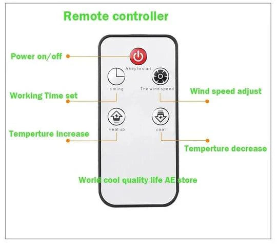 Mini Electric Heater, Remote Control