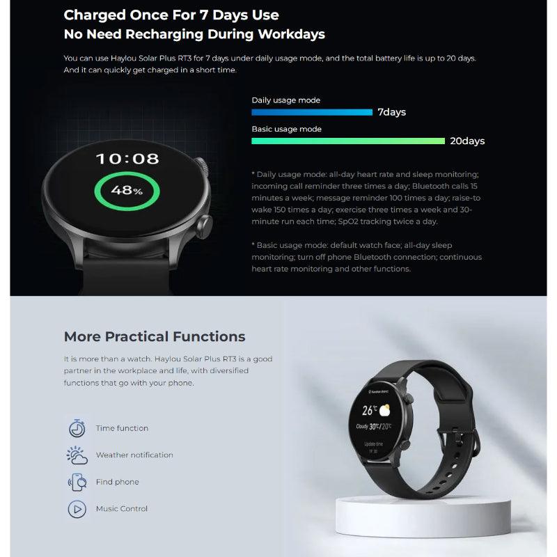 HAYLOU Solar Plus RT3 Smart Watch 1.43"AMOLED Display