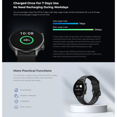 HAYLOU Solar Plus RT3 Smart Watch 1.43"AMOLED Display