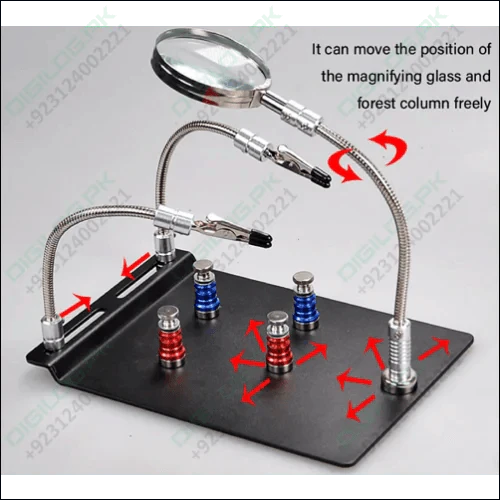 TE-804 Soldering Third Hand Magnetic Universal PCB Motherboard Fixture With Magnifier In Pakistan