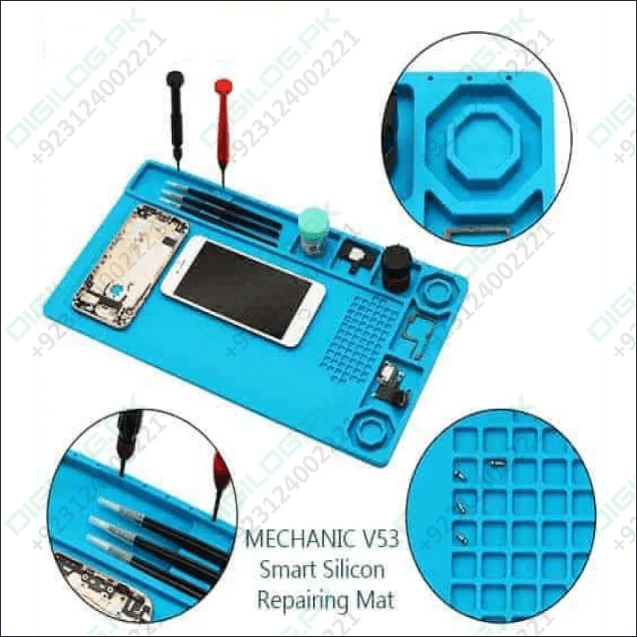 Mechanic V53 Mobile Phone Motherboard Maintenance Blue High Temperature Resistant Work Mat Silicon Repair Mat for Mobile Repair Heat Insulation
