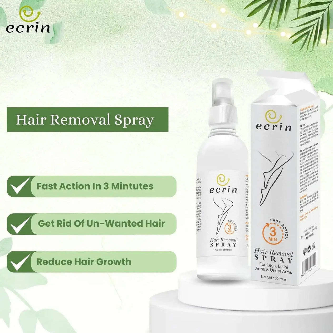 Ecrin Hair Removal Spray For Man/Women – The Original